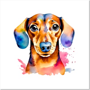 Watercolor Dachshund Art Posters and Art